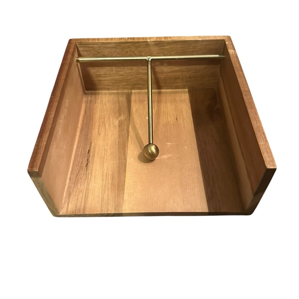 Threshold Wooden Napkin Holder with Gold Accent